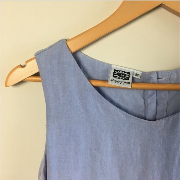 Johnny Was Item light Blue Sleeveless Maxi Dress - Picture 1 of 12